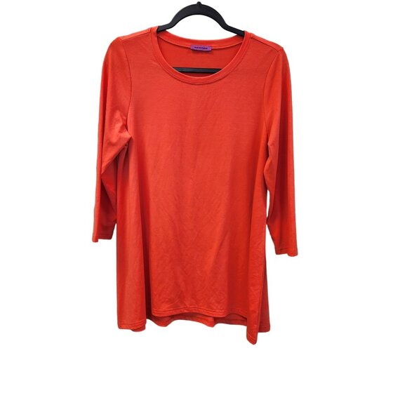 Mountain Mamas Womens Orange 3/4 Sleeve Tunic Top S/M 2217 - Picture 1 of 7